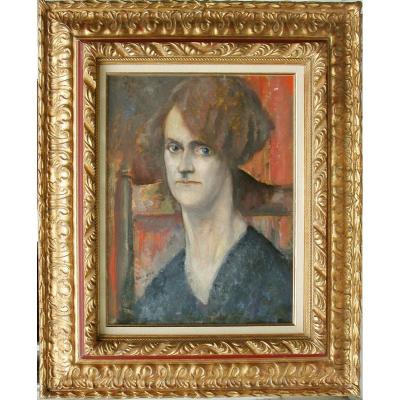 Alfred Aaron Wolmark  "portrait Of A Woman" 1930 Oil On Cardboard 46x38